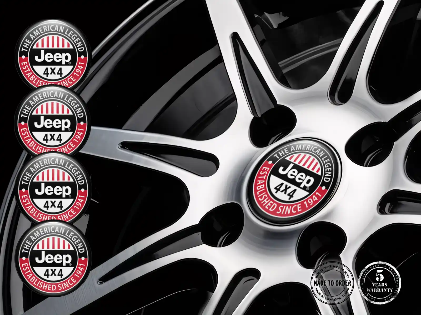 Jeep Édition Bombée Étiquettes Résine pour Emblèmes